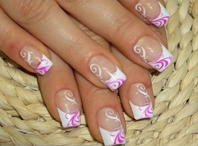White And Purple Easy Nail Designs